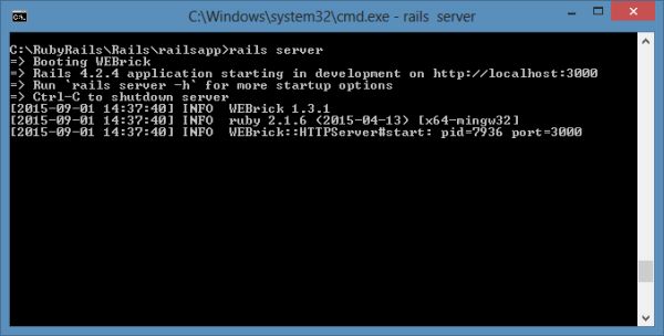 Running rails server